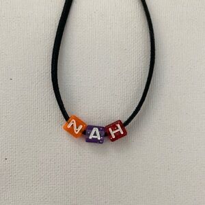 Rainbow square bead colorful choker ‘nah’ faux suede black ddlg / 3 for $15